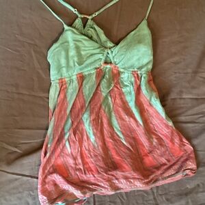 Free People Green and Red Camisole